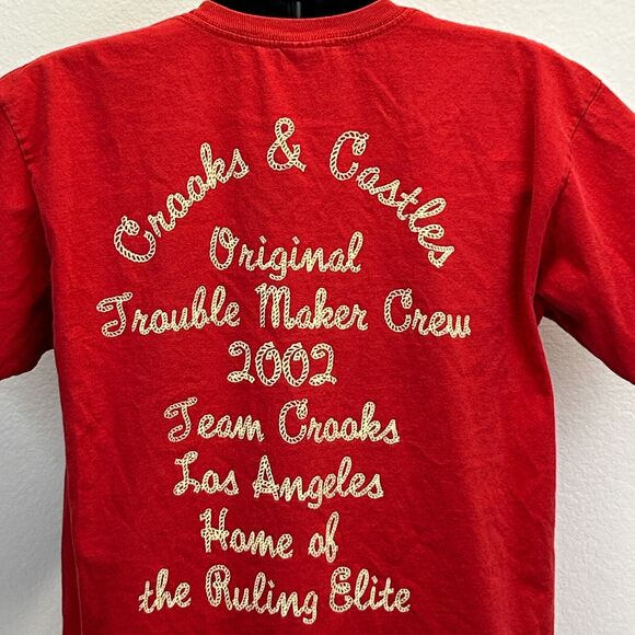 Vintage Crooks and Castles T Shirt Original Crew 2002 Los Angeles Red L Large - Picture 10 of 12